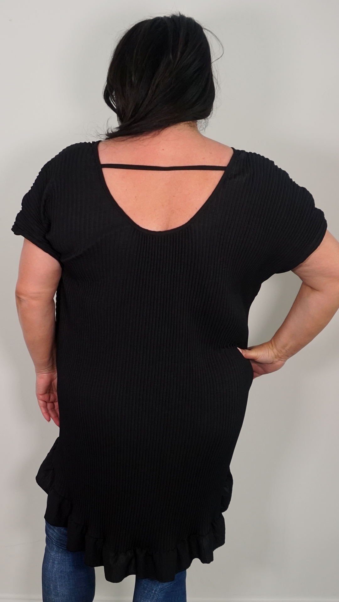 PLEATED TUNIC - BLACK