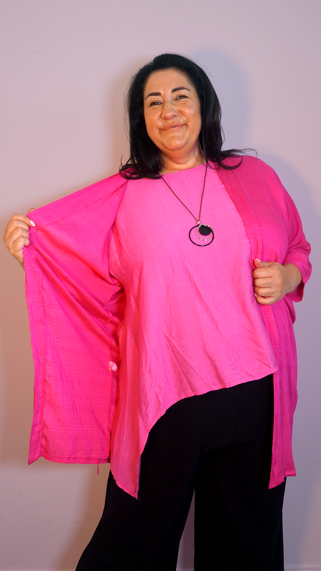 LONGLINE LIGHTWEIGHT JACKET - FUSCHIA