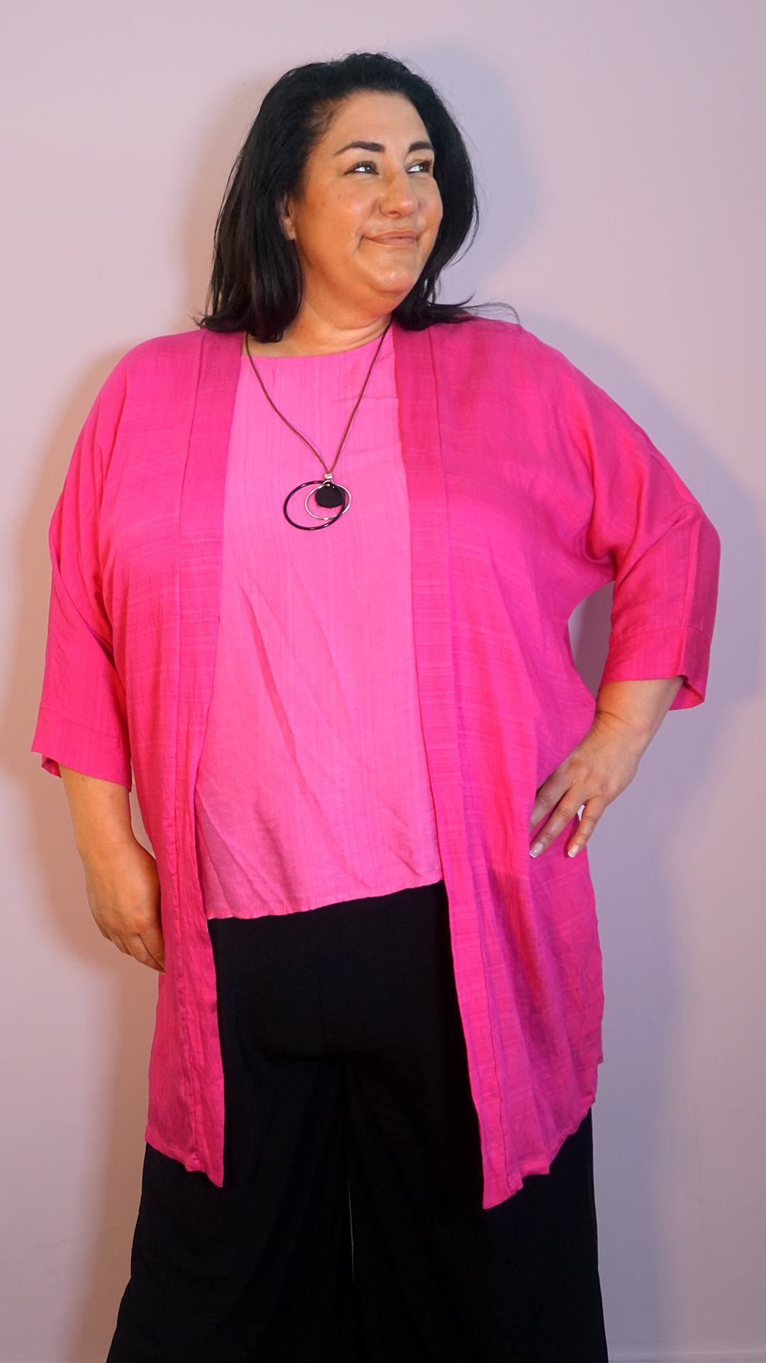 LONGLINE LIGHTWEIGHT JACKET - FUSCHIA