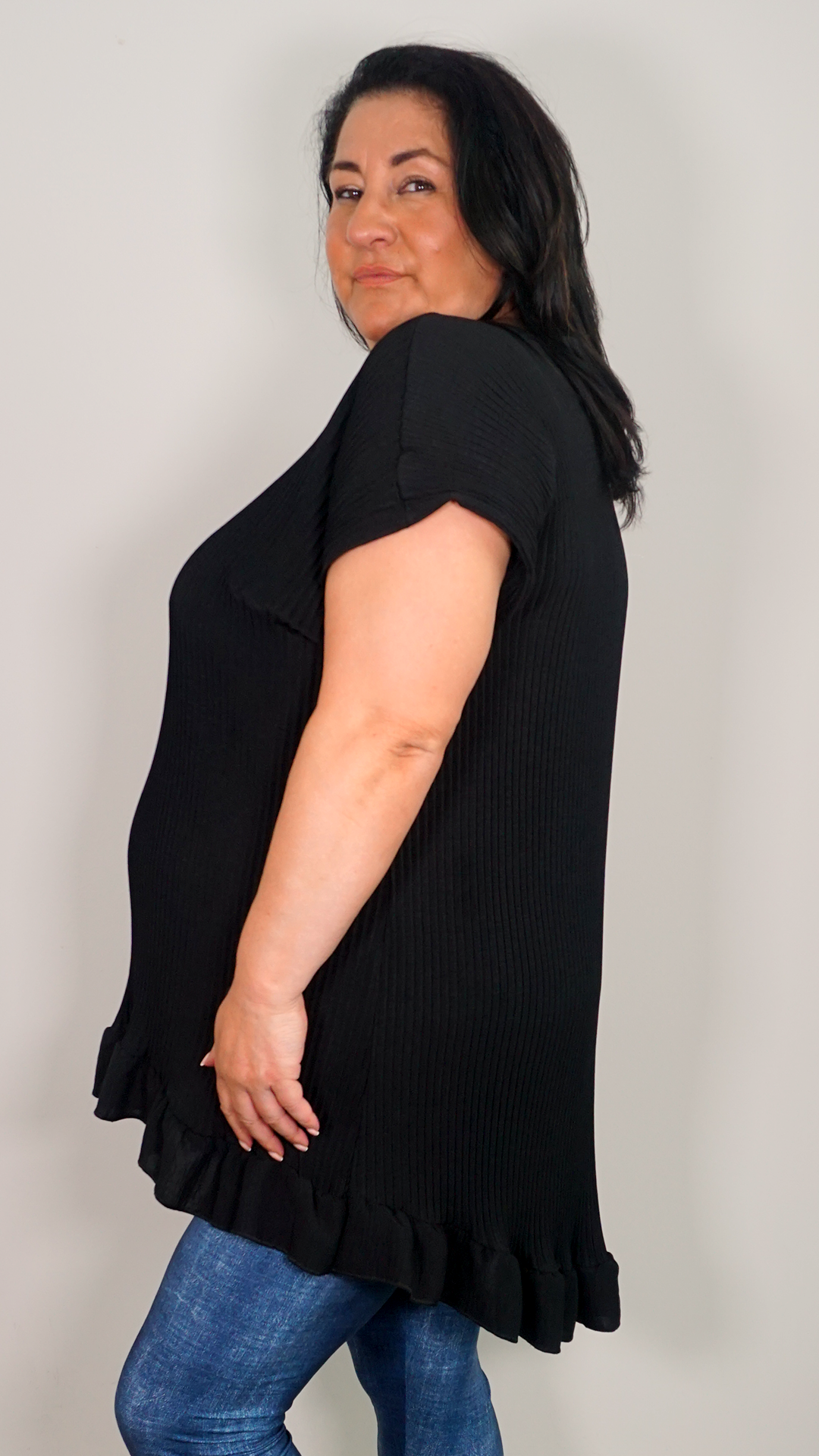 PLEATED TUNIC - BLACK