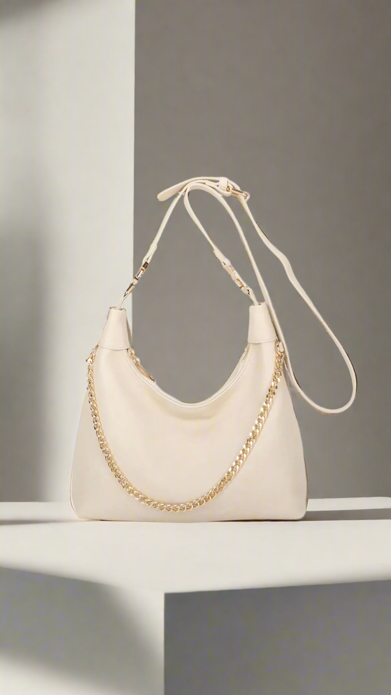 Soho Slouch Shoulder Bag - BEIGE