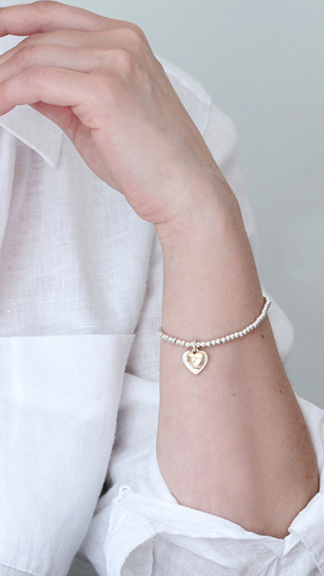 SILVER & GOLD PLATED DOUBLE HEART BRACELET