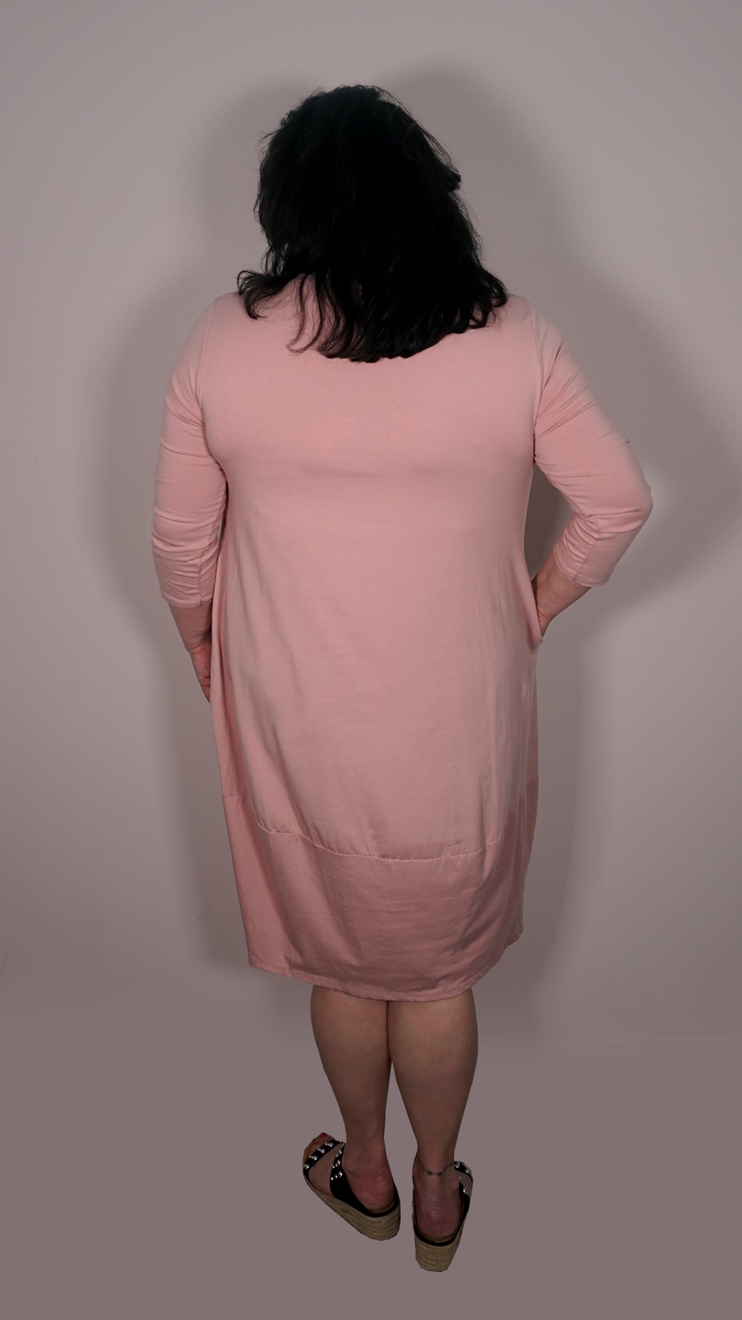KNOT DRAPE DRESS - BLUSH