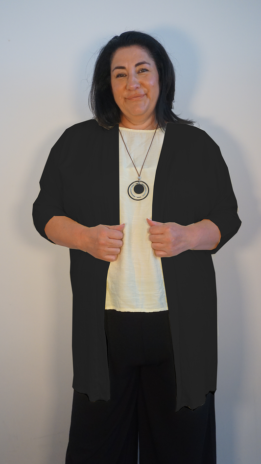 LONGLINE LIGHTWEIGHT JACKET - BLACK