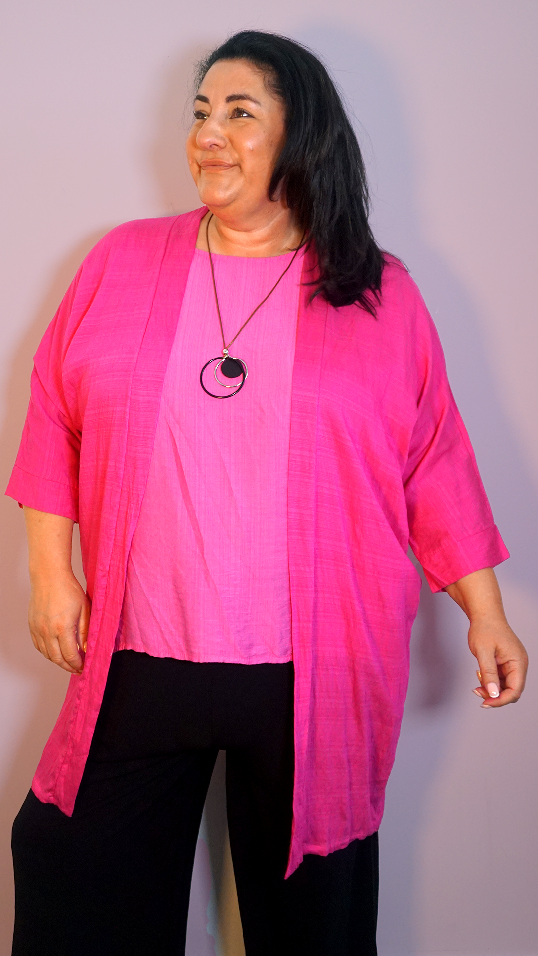 LONGLINE LIGHTWEIGHT JACKET - FUSCHIA