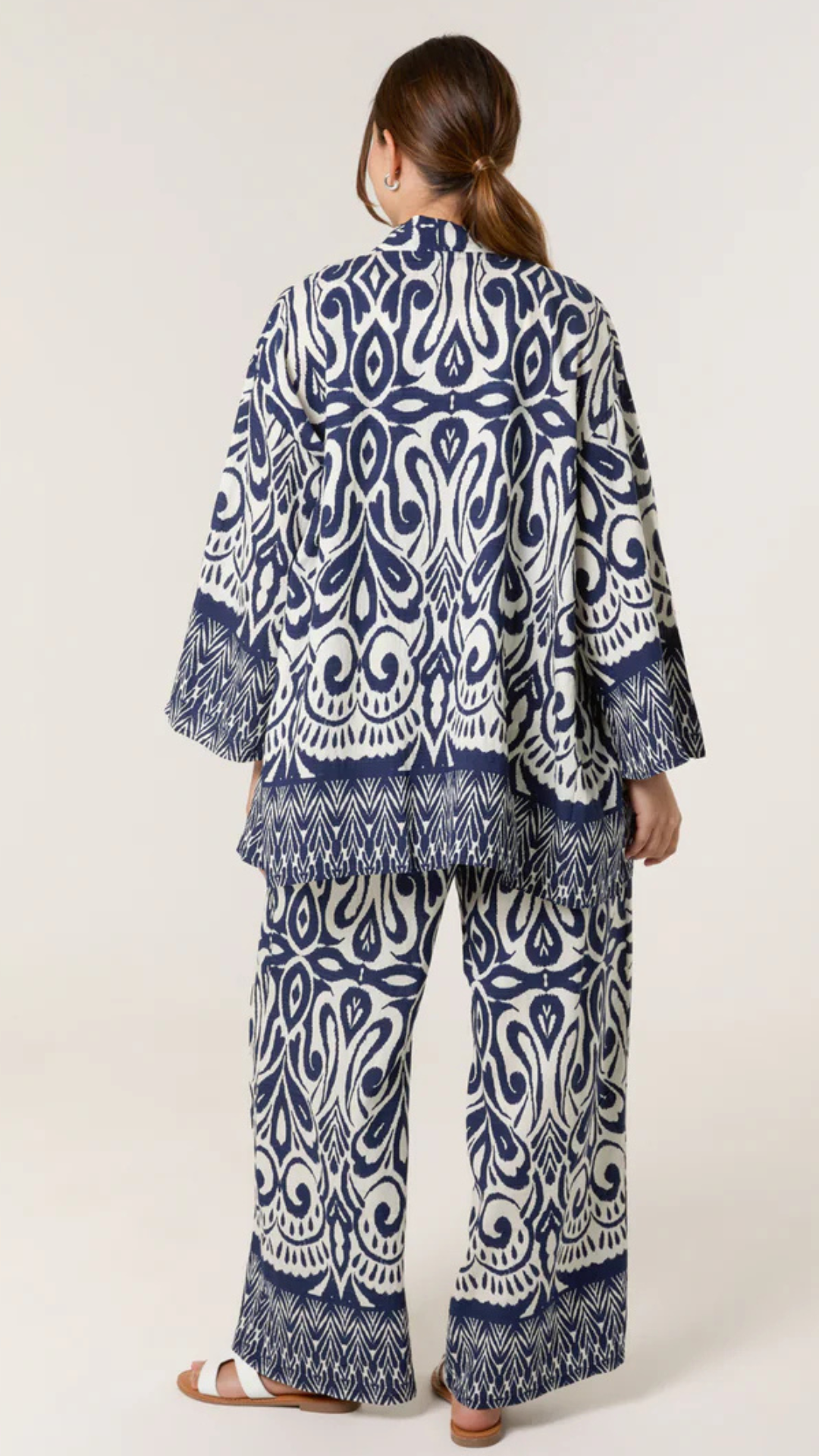 NAVY PRINT KIMONO