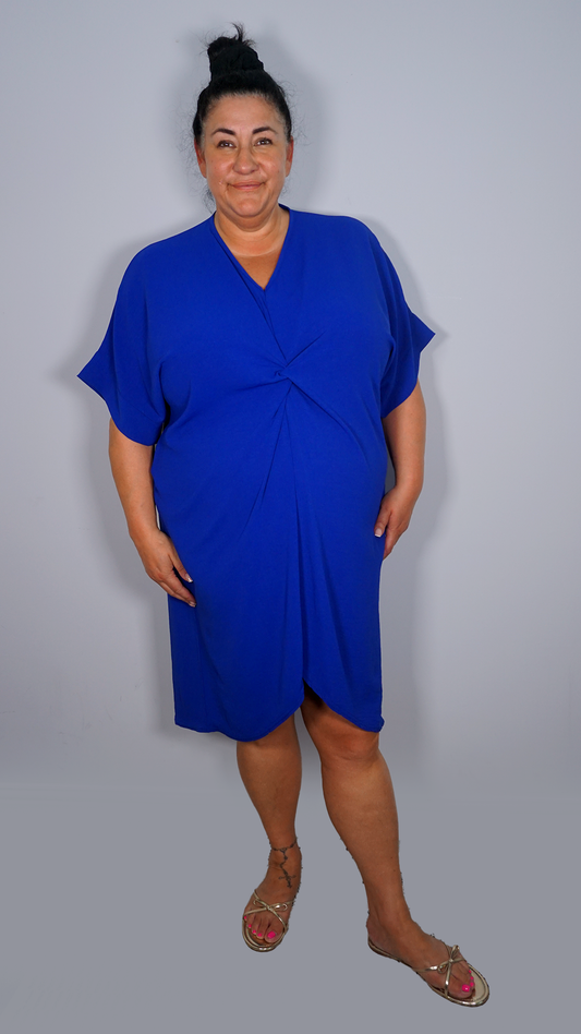 TWIST FRONT TUNIC - COBALT BLUE